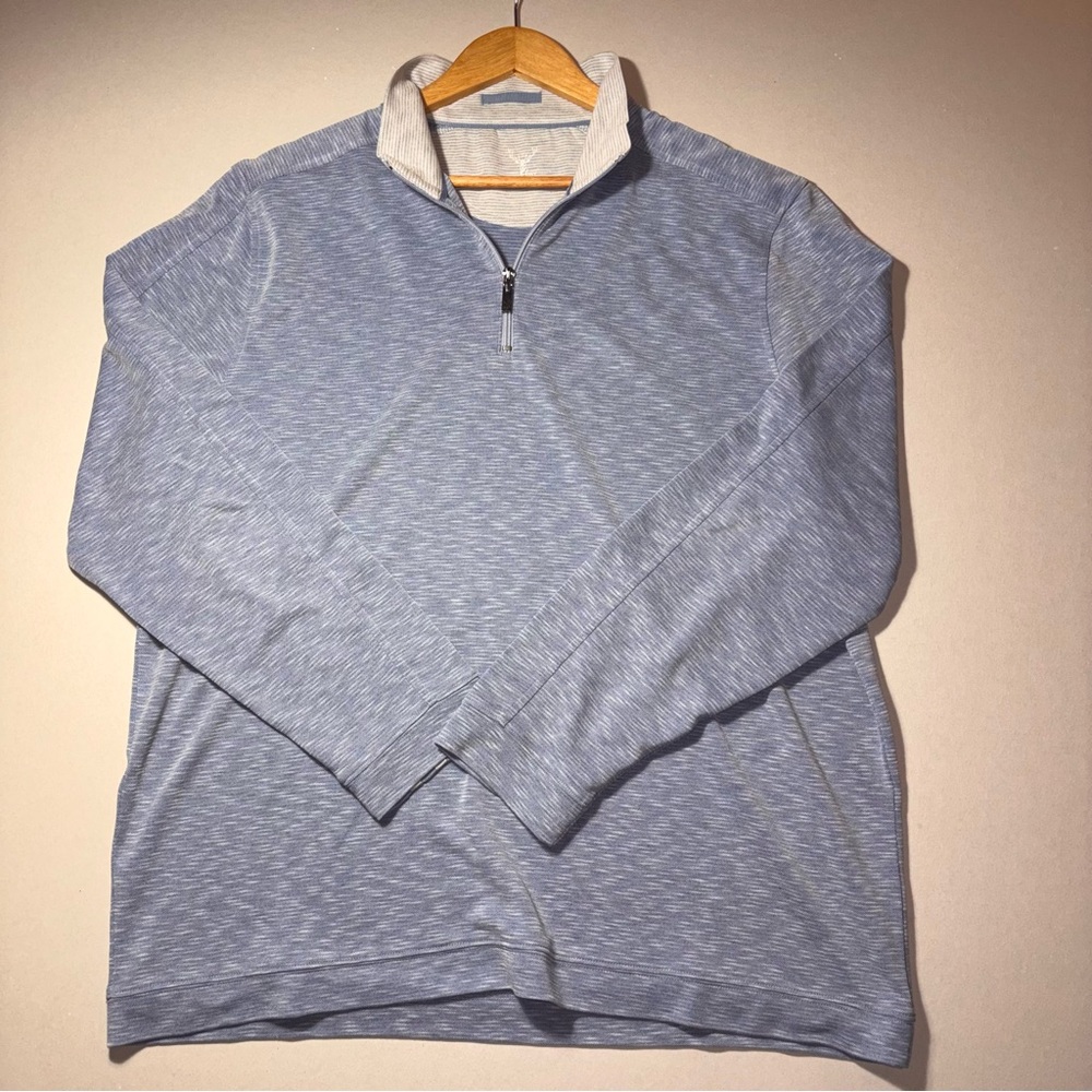 Men’s Age of Wisdom Nicoby Slubbed Polynosic Quarter Zip Sweater Size XL